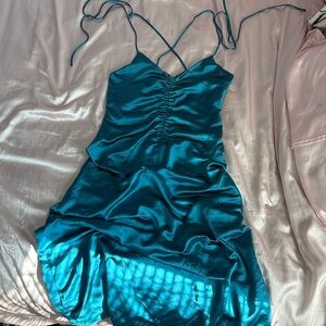 Jason Wu Teal Satin Dress